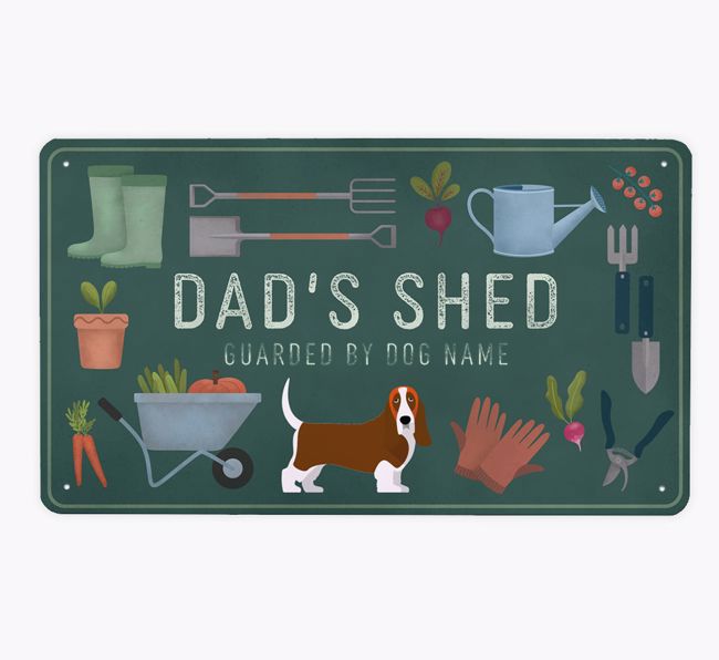 Dad's Shed: Personalised {breedFullName} Metal Garden Sign